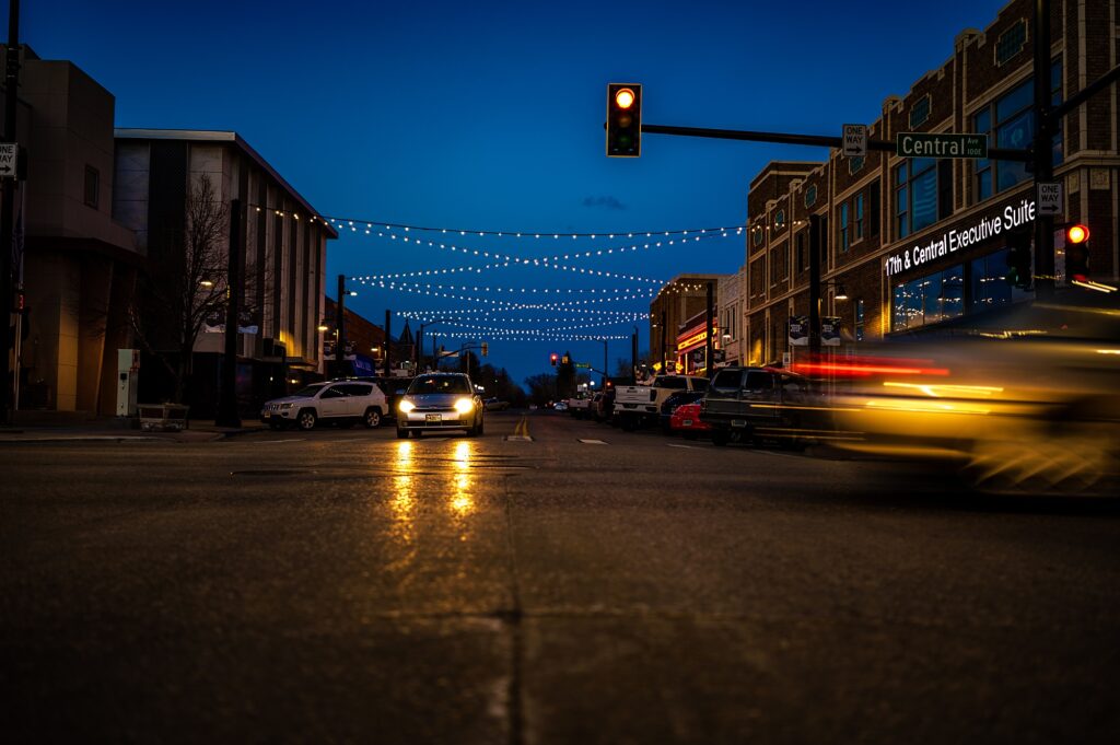 Cheyenne downtown at night